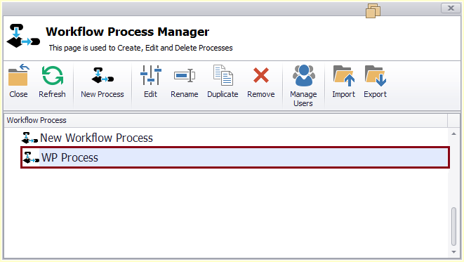 Exporting and Importing Processes